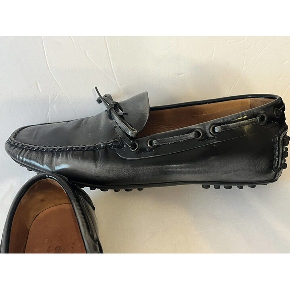 The PRADA Original Car Shoe Driving Moccasin •7• Mocs Grey Pewter Patent Leather - Picture 4 of 12